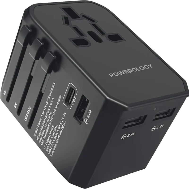 Powerology Universal Travel Adapter 2.4A + PD 45W 1 Mascom International.webp